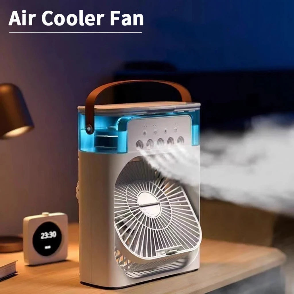 Portable 3-in-1 Air Cooler Fan With Humidifier & LED Light