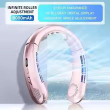 Portable USB Hanging Neck Fan with LED Display