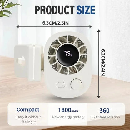 Clip-On USB Rechargeable Fan – 360° Rotating Cooling