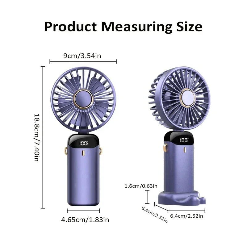 Portable Neck Hanging Mini Fan – 5-Speed USB Rechargeable