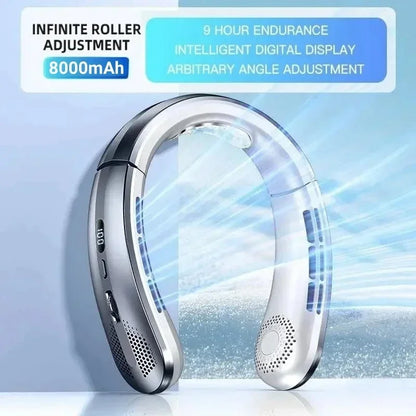 Portable USB Hanging Neck Fan with LED Display