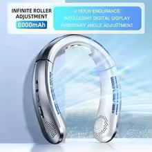 Portable USB Hanging Neck Fan with LED Display