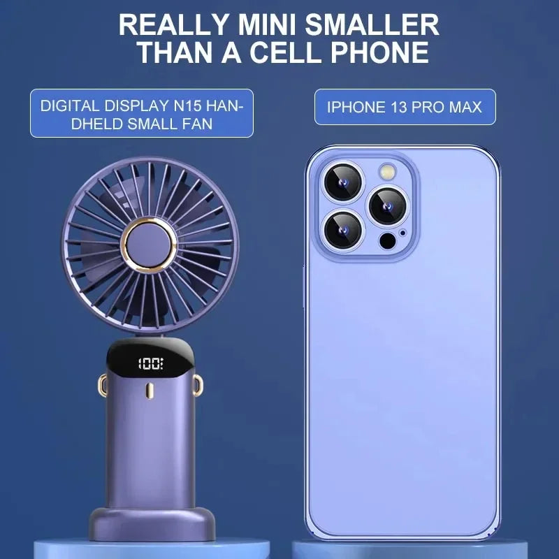 Portable Neck Hanging Mini Fan – 5-Speed USB Rechargeable