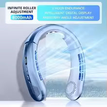 Portable USB Hanging Neck Fan with LED Display