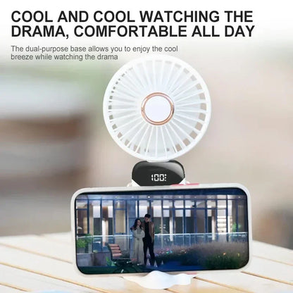 Portable Neck Hanging Mini Fan – 5-Speed USB Rechargeable