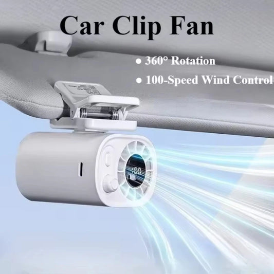 Clip-On USB Rechargeable Fan – 360° Rotating Cooling