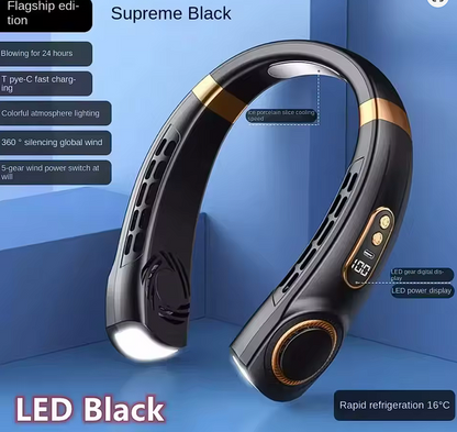 Portable USB Hanging Neck Fan with LED Display