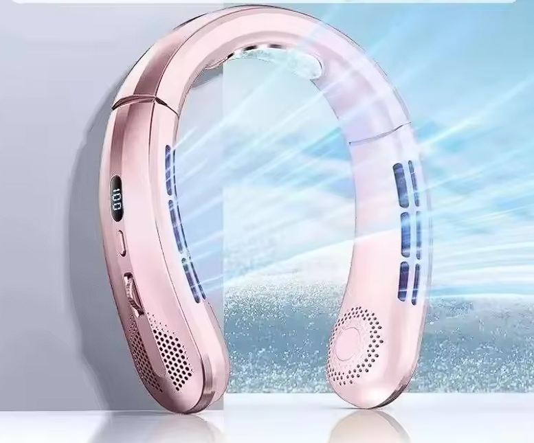 Portable USB Hanging Neck Fan with LED Display