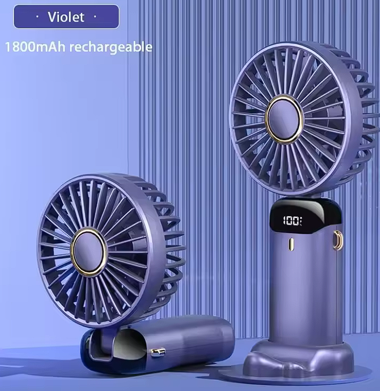 Portable Neck Hanging Mini Fan – 5-Speed USB Rechargeable