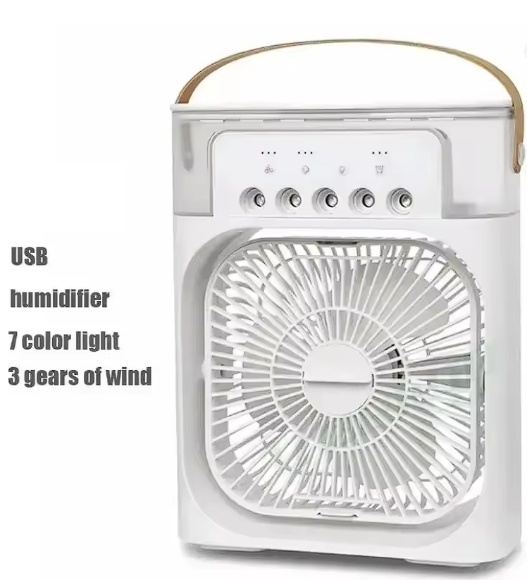 Portable 3-in-1 Air Cooler Fan With Humidifier & LED Light