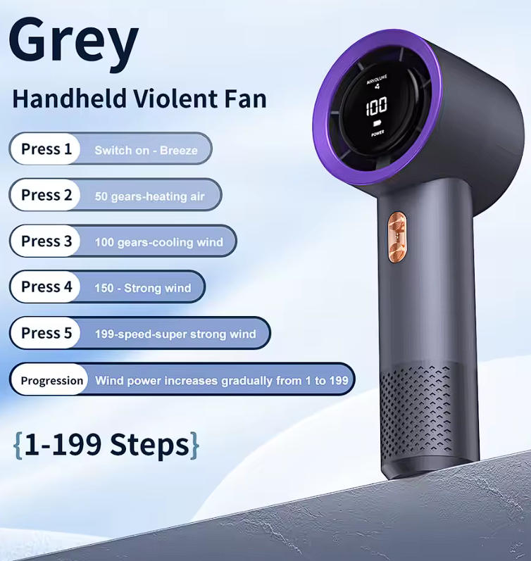 Handheld Mini Fan Portable Air Cooler with 6 Blades