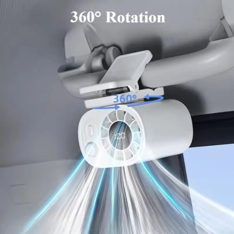 Clip-On USB Rechargeable Fan – 360° Rotating Cooling