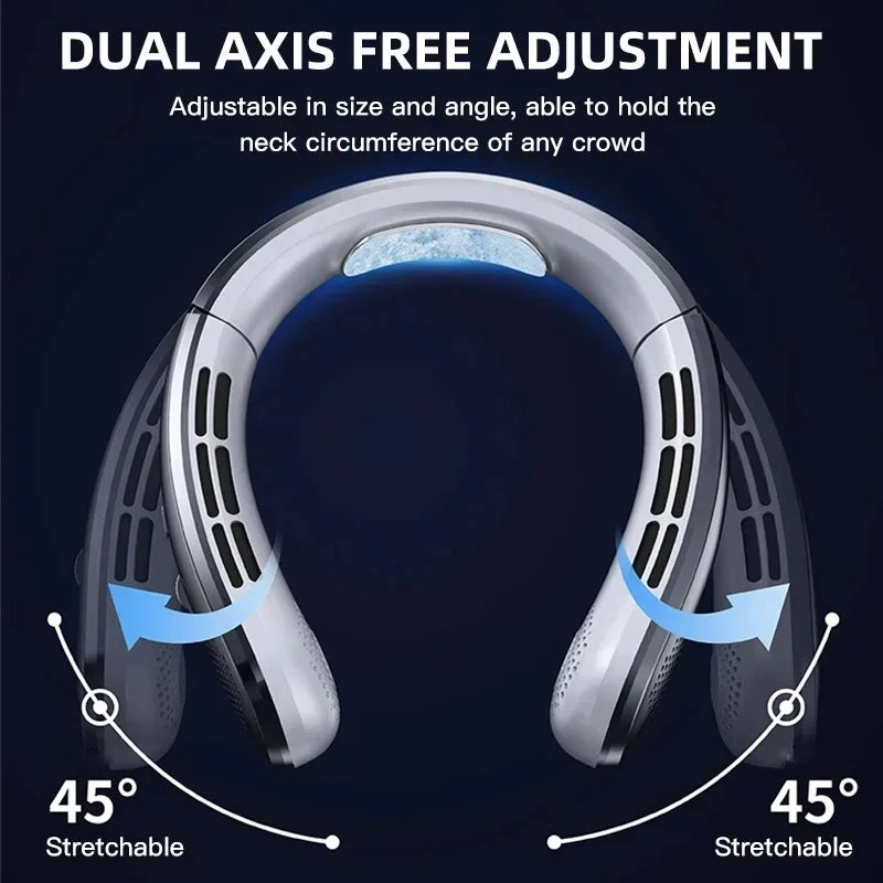 Portable USB Hanging Neck Fan with LED Display